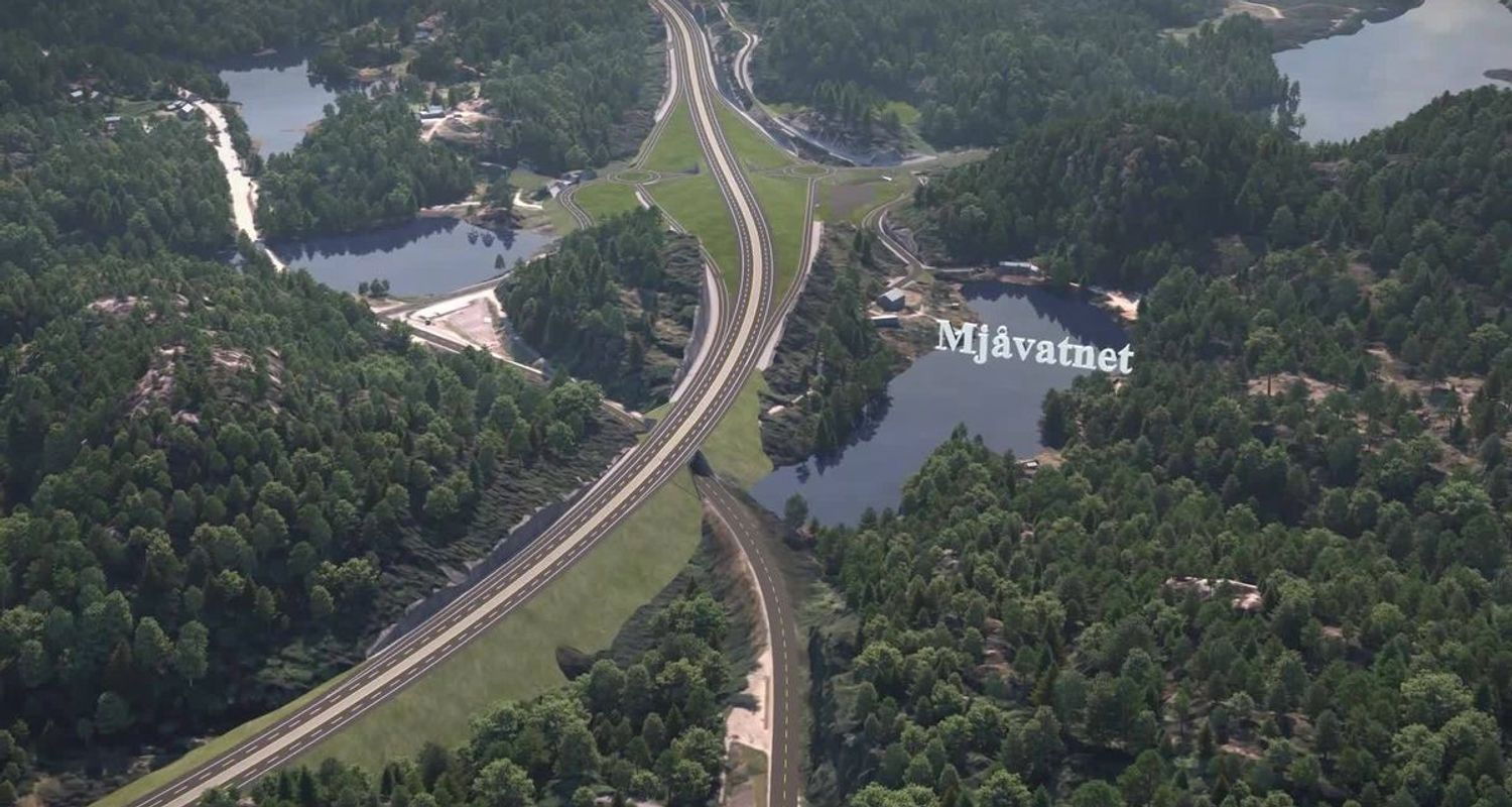 Oversiktsbilde over Mjåvatnet hvor Campen ligger